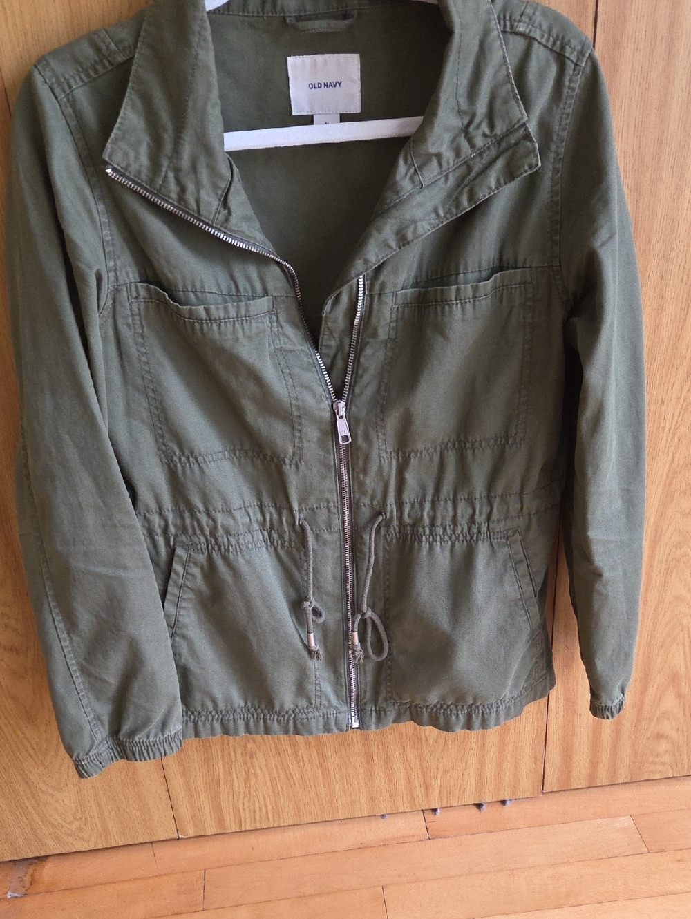 Old Navy Olive Utility Drawstring  Jacket